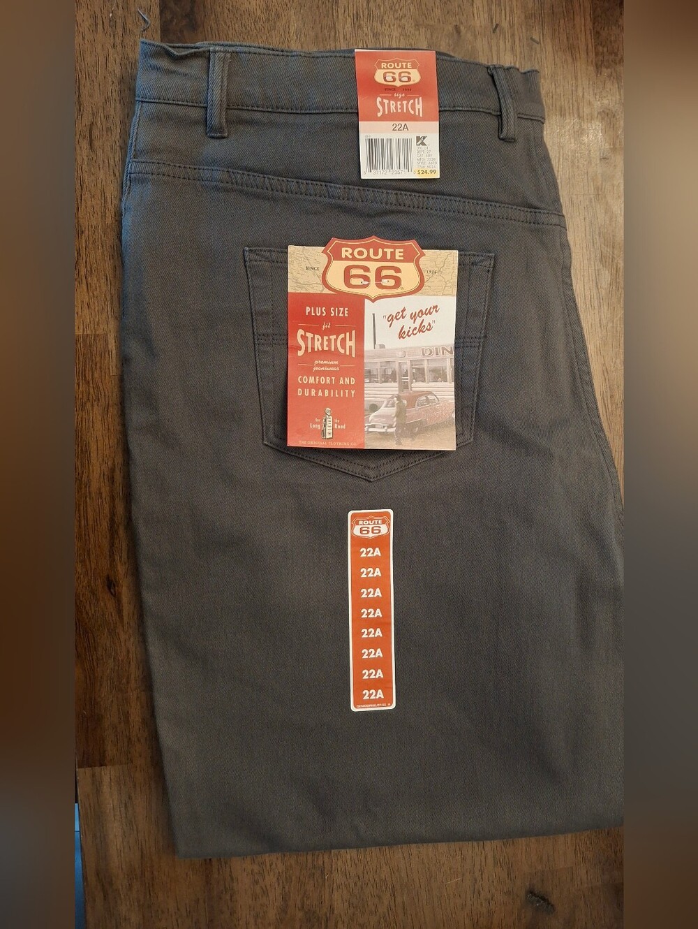 Route 66 Stretch Plus Size Women's Jeans, Size 22 Stretch — Charcoal Gray